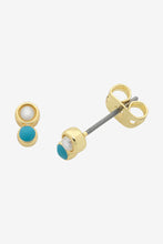 Load image into Gallery viewer, Heather Gold Aqua Earring