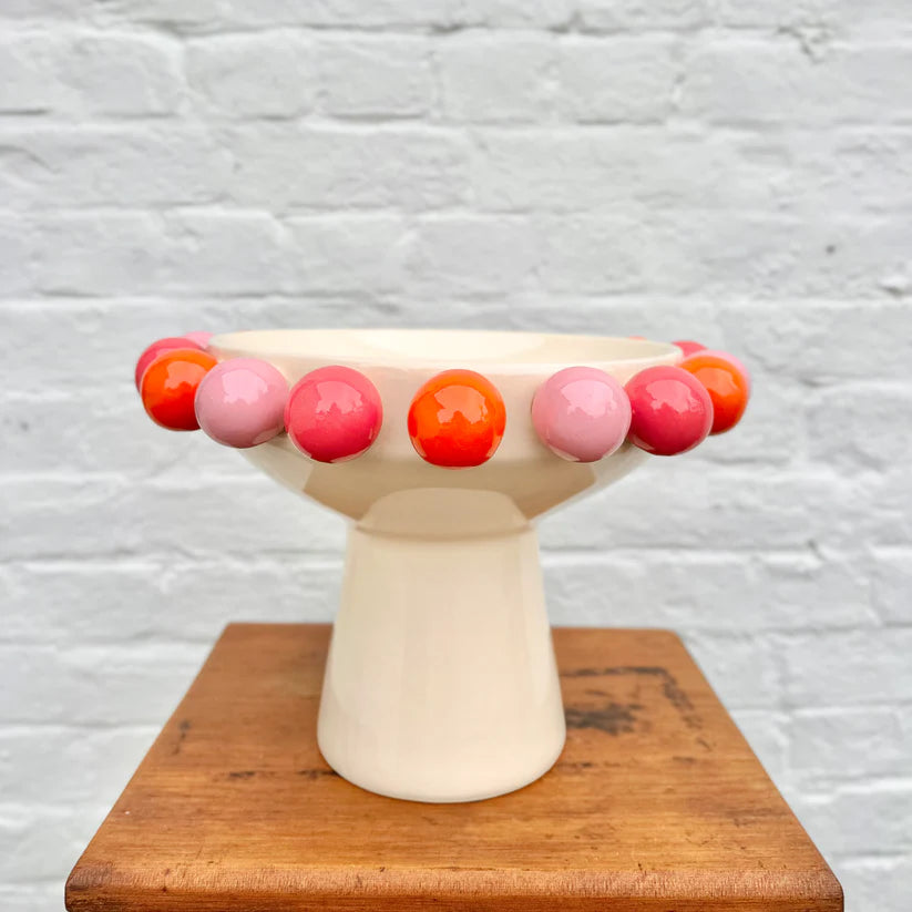 Bubble Footed Bowl | Pink & Orange