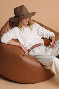 Kaiya Soft Wool Felt Fedora | Brown