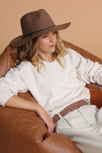 Kaiya Soft Wool Felt Fedora | Brown