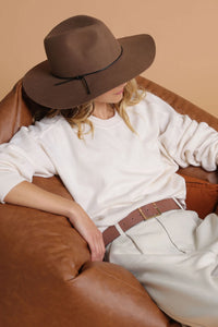 Kaiya Soft Wool Felt Fedora | Brown