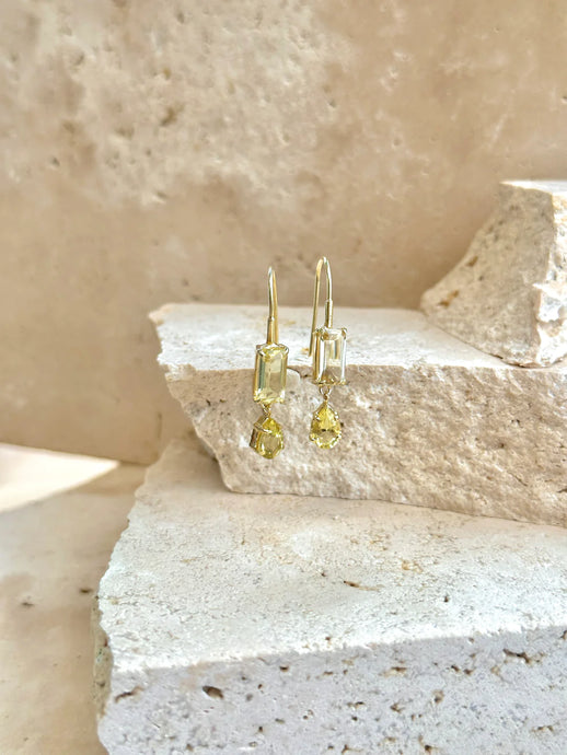 Porto Lemon Quartz Drops | 14k Vermeil