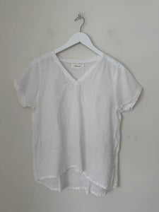 Ellie V Neck Top | White