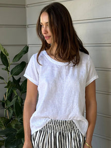 Ellie Round Neck Top | White