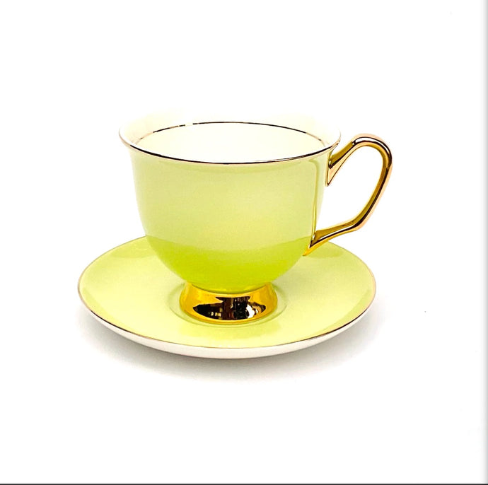 XL Pale Green Teacup and Saucer