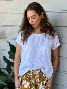 Ellie Round Neck Top | White