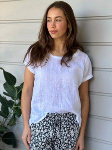 Ellie Round Neck Top | White