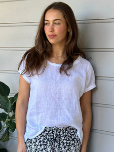 Ellie Round Neck Top | White