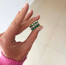Load image into Gallery viewer, Green Ombre Midi Hoops