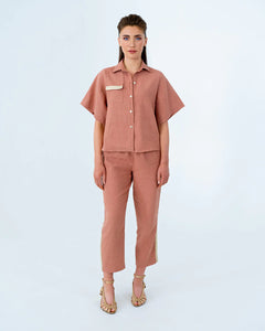 Leah Tapered Trouser | Terracotta