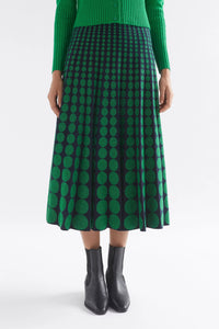 Leira Knit Skirt | Navy/Green Metallic