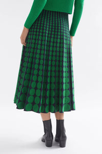 Leira Knit Skirt | Navy/Green Metallic