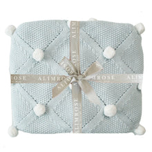 Load image into Gallery viewer, Pom Pom Baby Blanket | Powder Blue