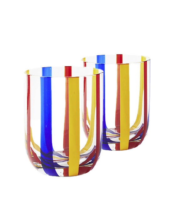 Island Stripe Tumbler Glass 2P Set