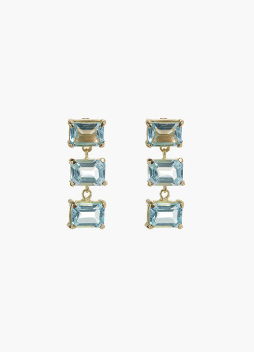 Louise Multi Blue Topaz Drop | Gold