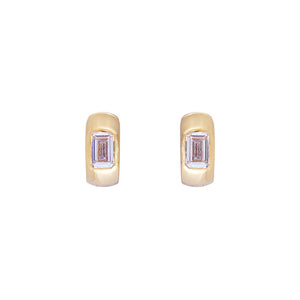 Crystal Emerald Cut Huggies