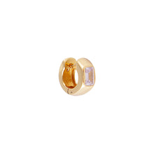 Load image into Gallery viewer, Crystal Emerald Cut Huggies