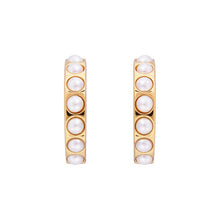 Load image into Gallery viewer, Crystal Pearl Maxi Hoops