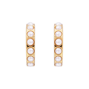 Crystal Pearl Maxi Hoops