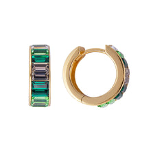 Load image into Gallery viewer, Green Ombre Midi Hoops