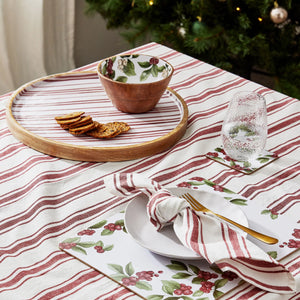 Taylor Stripe Red Tablecloth