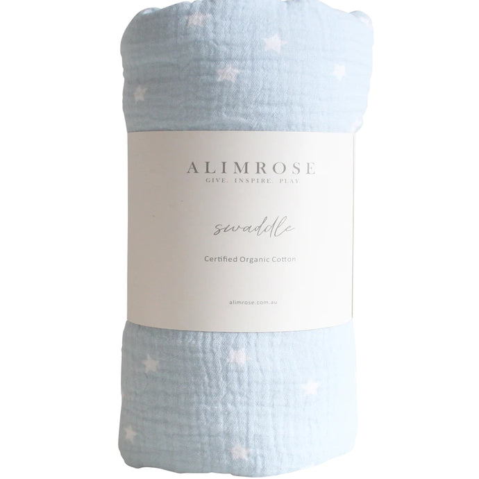Muslin Swaddle Starry Night | Baby Blue