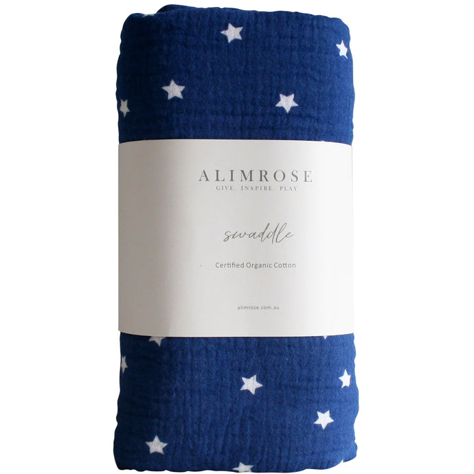 Muslin Swaddle | Starry Night Navy