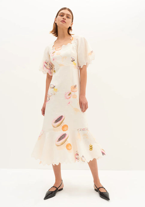 Aperitivo Linen Midi Dress | Print