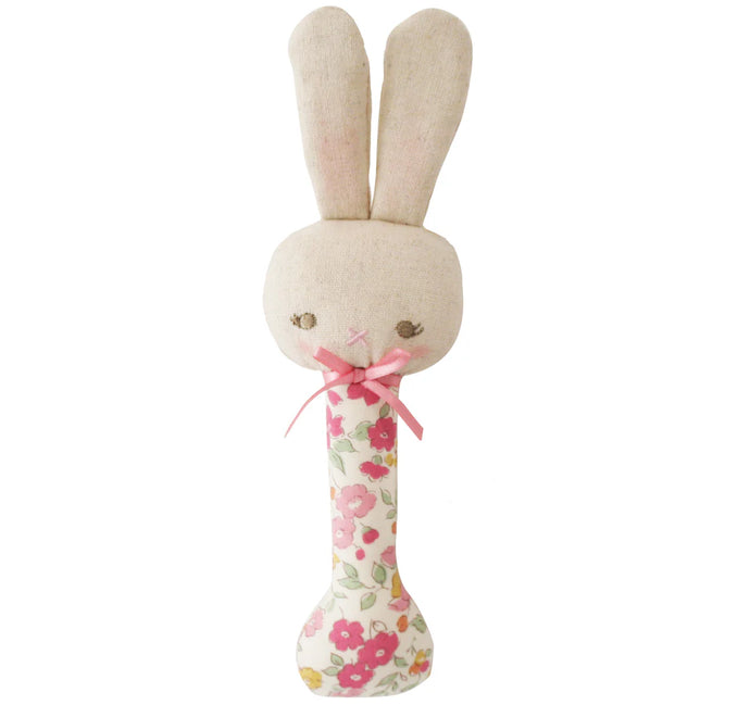 Bunny Stick Rattle | Rose Garden