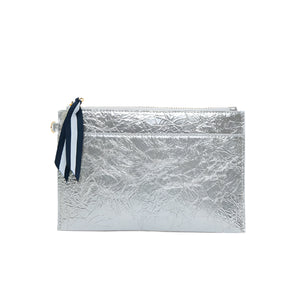 New York Coin Purse | Silver Crinkle