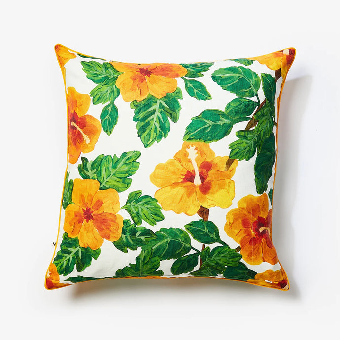 Hibiscus Yellow Outdoor Cushion | 60cm