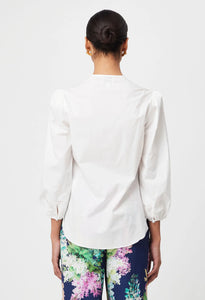 Cristina Embroidered Cotton Blouse | Ivory Bay