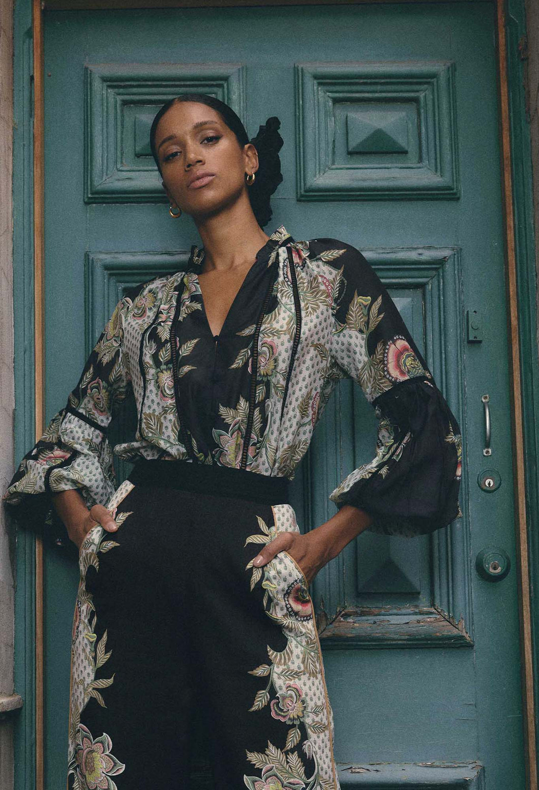 Espada Cotton Silk Blouse | Mariposa Nero