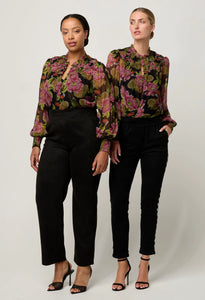 Estrella Braided Neck Blouse | Winter Granadilla
