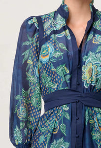 Renata Cotton Silk Dress | Mariposa Zafiro