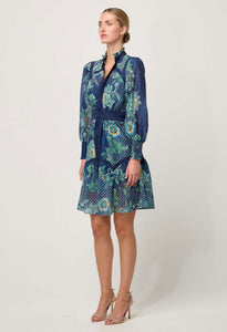 Renata Cotton Silk Dress | Mariposa Zafiro
