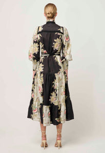 Espada Linen Viscose Maxi Dress | Mariposa Nero