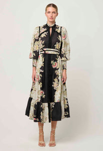 Espada Linen Viscose Maxi Dress | Mariposa Nero