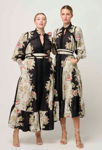Espada Linen Viscose Maxi Dress | Mariposa Nero