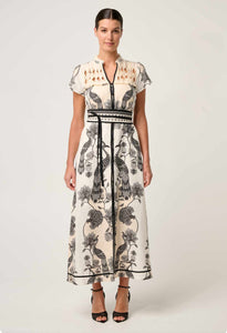 Xanthia Diamond Smock Yoke Dress | Imperial Stone