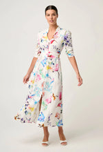Load image into Gallery viewer, Xenia Yoke Linen Viscose Dress in Plume Blossom