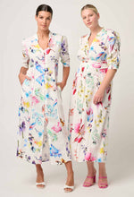 Load image into Gallery viewer, Xenia Yoke Linen Viscose Dress in Plume Blossom