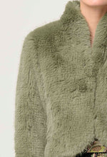 Load image into Gallery viewer, Reina Faux Fur Jacket | Jade Mist