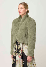 Load image into Gallery viewer, Reina Faux Fur Jacket | Jade Mist