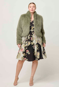 Reina Faux Fur Jacket | Jade Mist