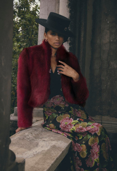 Reina Faux Fur Jacket | Rosa