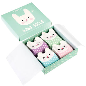 Baby Socks 4 Pairs | Bunny