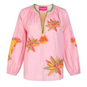 Rosa Blouse | Yellow Lilies Embroidery