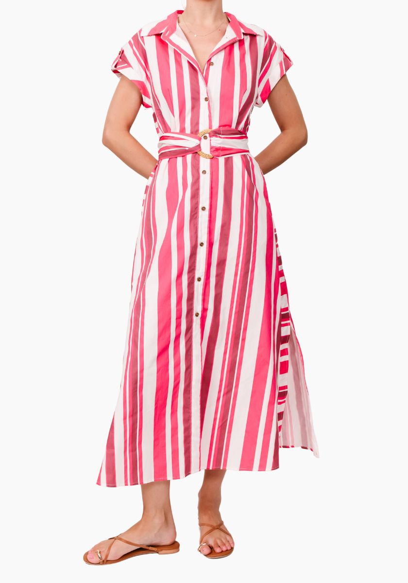 Shirt Dress | Pink Stripe