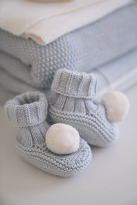 Pom Pom Baby Socks | Powder Blue